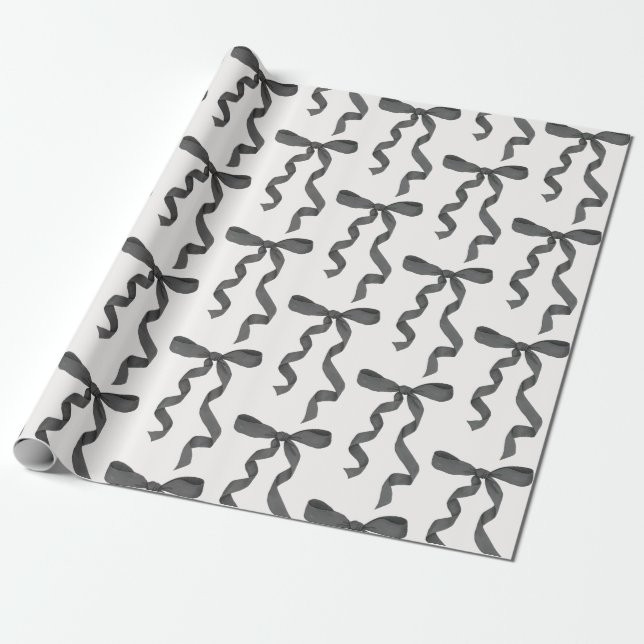Black Bow Baby or Bridal Shower, Birthday Party Wrapping Paper | Zazzle