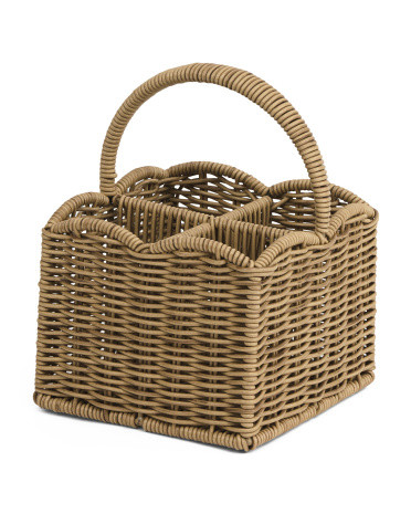 Square Four Section Caddy With Trim | TJ Maxx