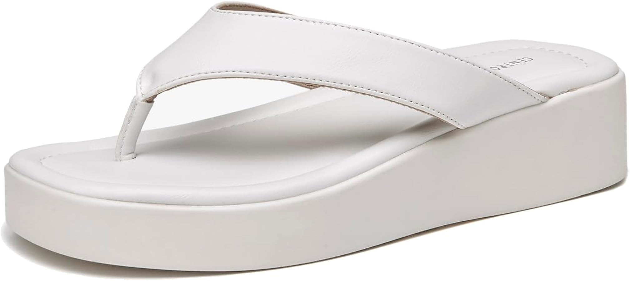 CentroPoint Women's T-strap Thong Platform Flip Flops Fashion Lightweight Wedge Sandals Slip On M... | Amazon (US)