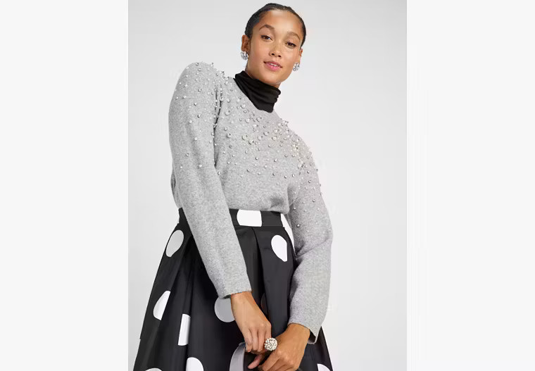 Pearl Rhinestone Embellished Sweater | Kate Spade Outlet