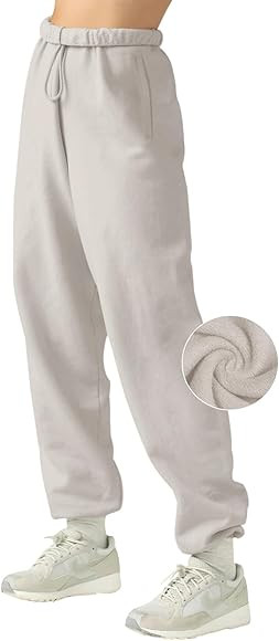 LASLULU Womens Fleece Sweatpants High Waisted Joggers Pants Athletic Lounge Trousers with Pockets | Amazon (US)