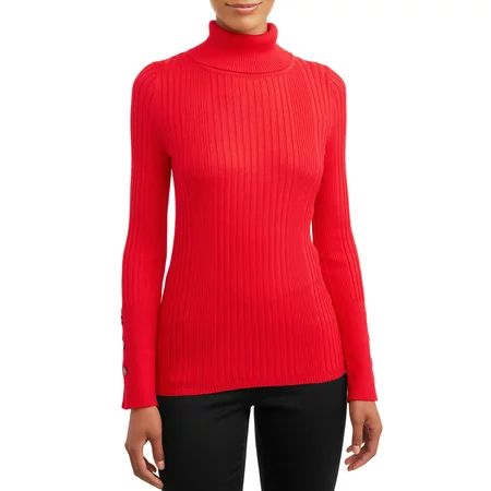 Time and Tru Women's Ribbed Turtleneck Sweater | Walmart (US)