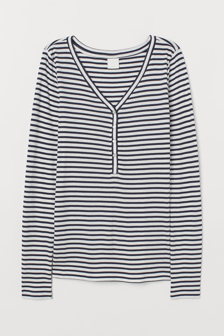 H & M - V-neck Top - Blue | H&M (US + CA)
