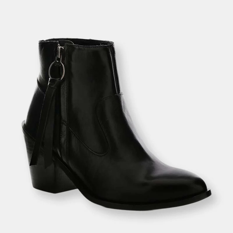 Rag & Co Viviana Black Ankle Boots with Zipper - Black - US 8 | Verishop