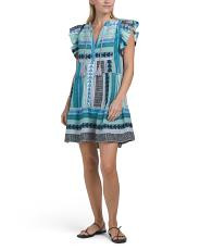 Embroidered Flutter Sleeve Mini Dress | TJ Maxx