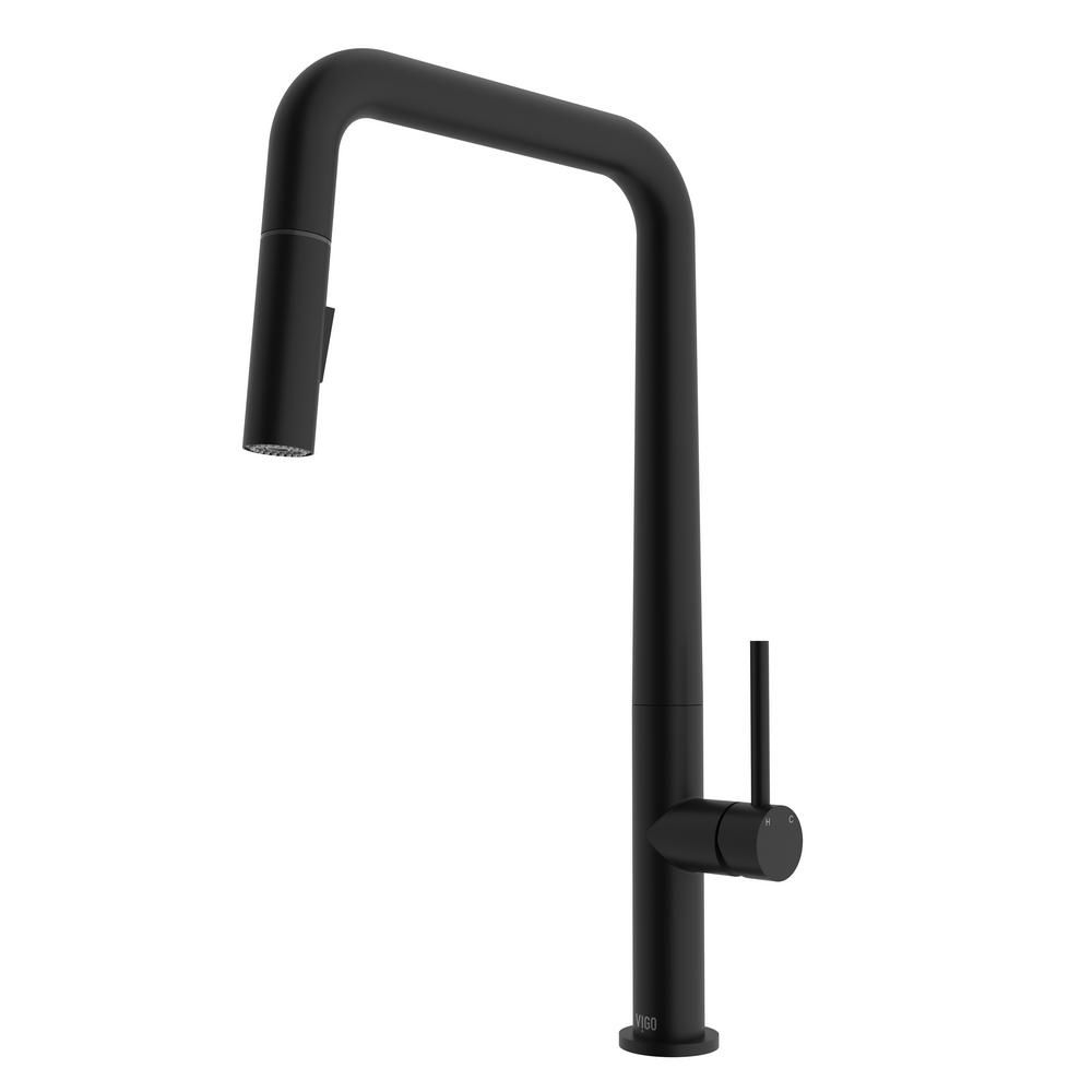VIGO Parsons Single-Handle Pull-Down Sprayer Kitchen Faucet in Matte Black-VG02031MB - The Home D... | The Home Depot