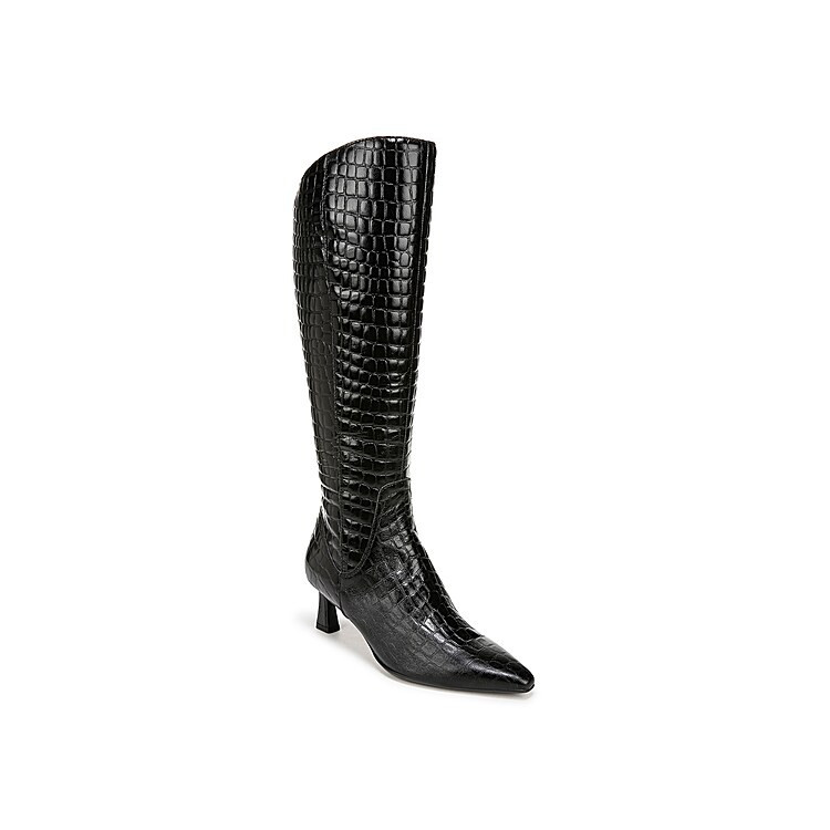 Naturalizer Wide Width Deesha Wide Calf Boot | Women's | Black Croc Print | Size 11 | Boots | DSW
