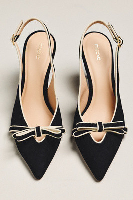 Maeve Bow Pointed-Toe Slingback Heels | Anthropologie (US)