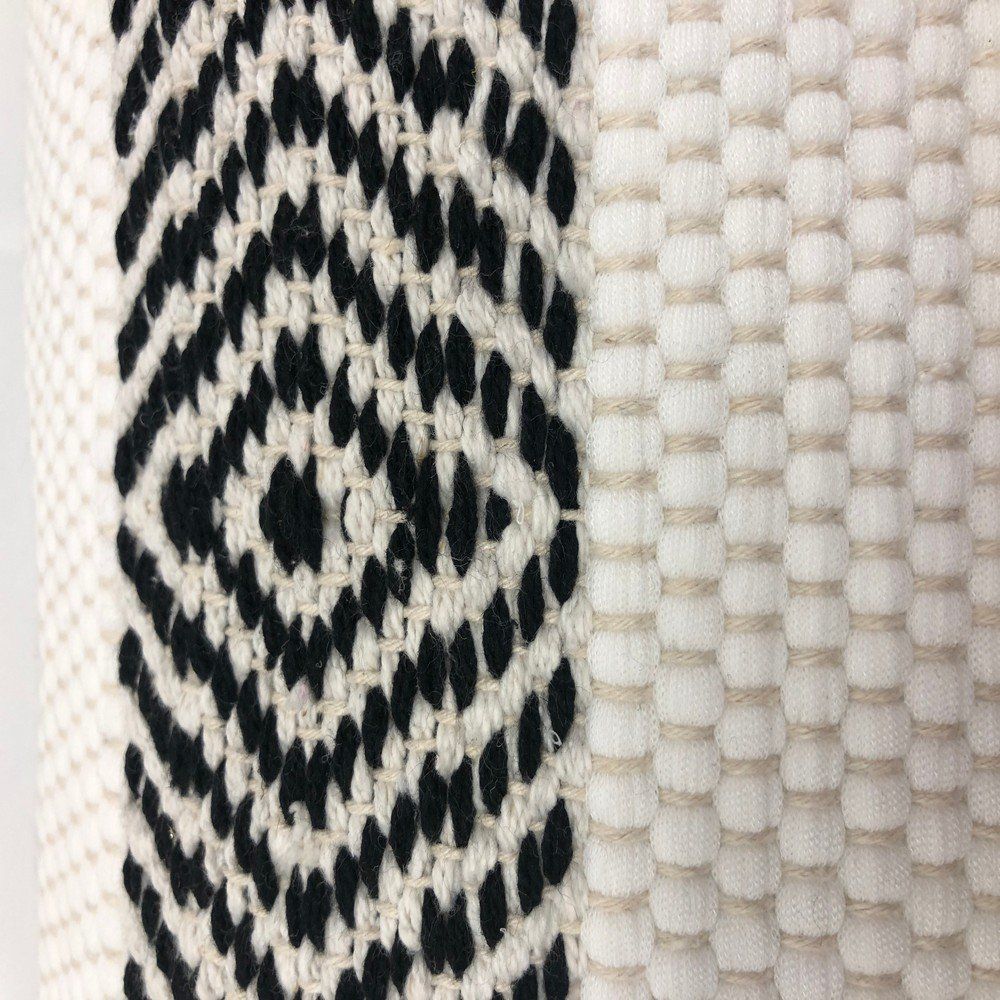 Woven Paths Geometric Striped Lumbar Pillow, 14" x 36", Black / White | Walmart (US)
