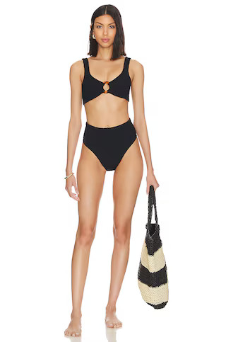Hunza G Nadine Bikini Set in Black from Revolve.com | Revolve Clothing (Global)
