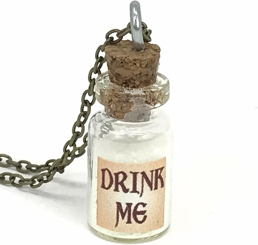 UMBRELLALABORATORY Alice in Wonderland Fairy Glow in The Dark Kawaii Necklace-Drink me | Amazon (US)