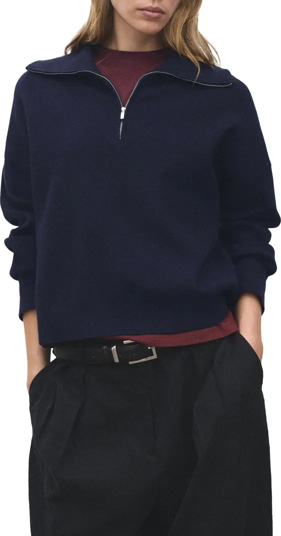 MANGO Quarter Zip Sweatshirt | Nordstrom | Nordstrom