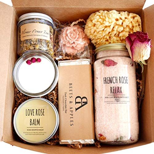 Spa Gift Ideas for Women, Rose Spa Gift Set for Her, Rose Spa Gift Set, Gifts for Her, Relaxation... | Amazon (US)