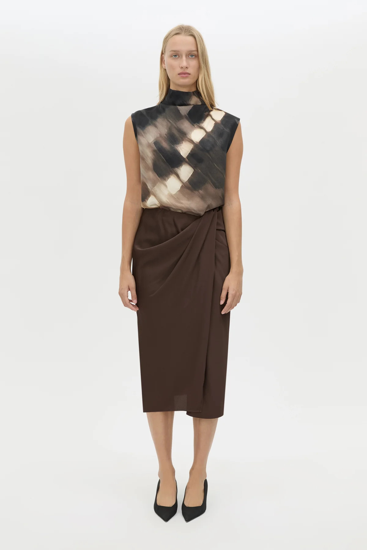 Asper Sleeveless Top in Chocolate Asper Print - CAMILLA AND MARC® C&M | CAMILLA AND MARC (ANZ)