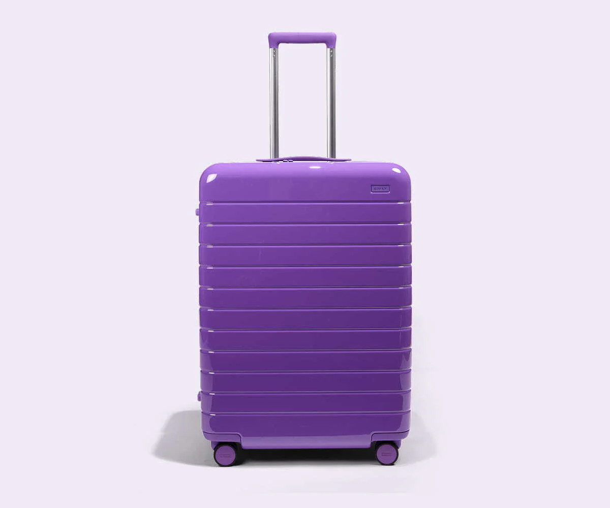 Toy Story 5 Medium Checked Suitcase in Buzz Lightyear Purple | Away | Away