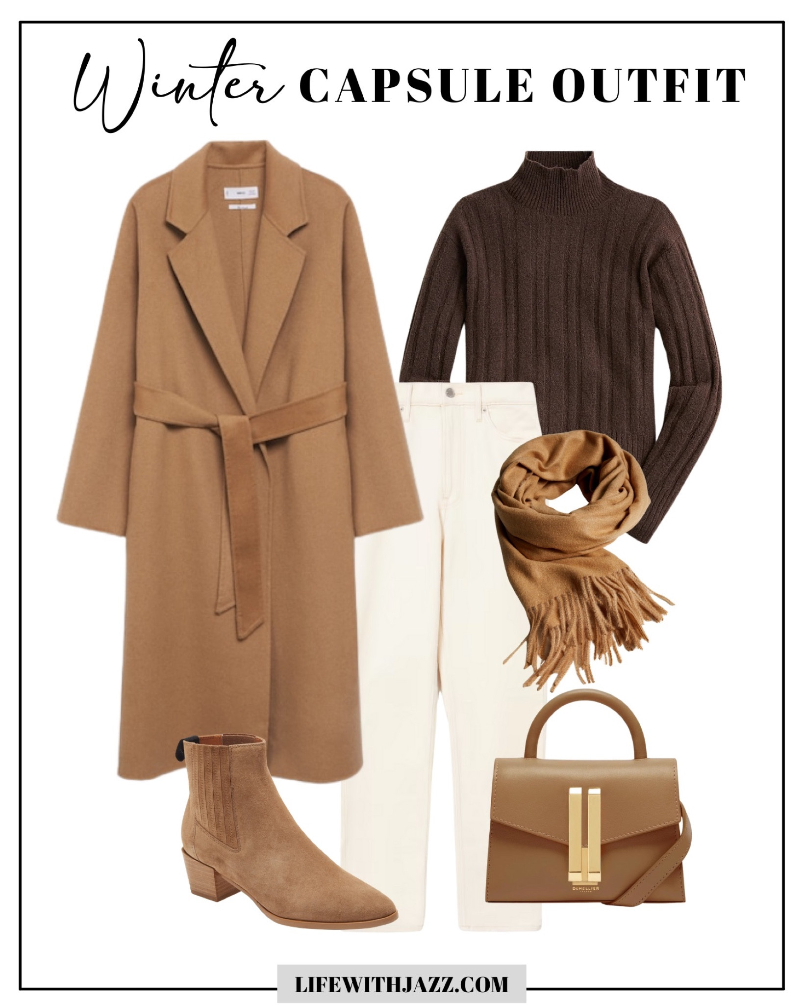 Winter capsule outfit 

Ribbed mockneck sweater 
Camel coat xs 
Straight leg jeans - size down in madewell 
Camel tote 
Rover chelsea winter boots 

Capsule wardrobe / minimalist style 

#LTKtravel #LTKworkwear #LTKunder100