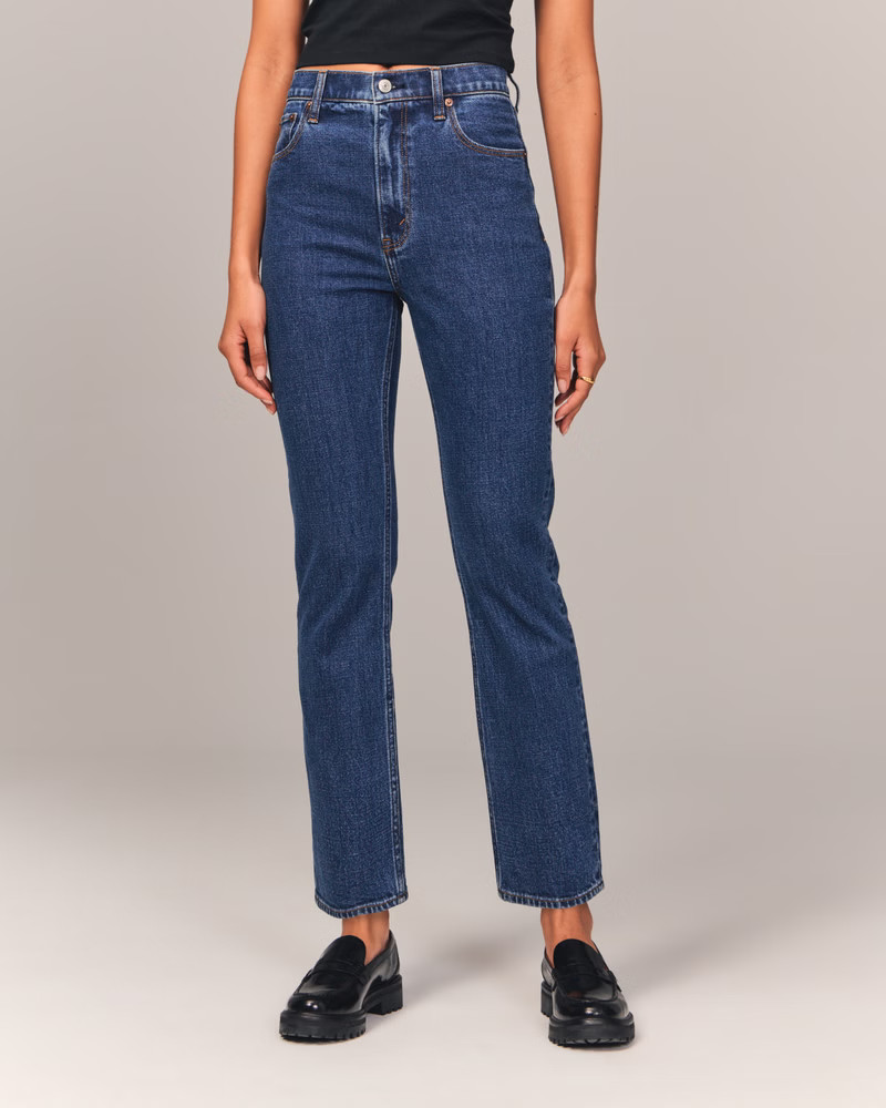 Ultra High Rise Ankle Straight Jean | Abercrombie & Fitch (US)