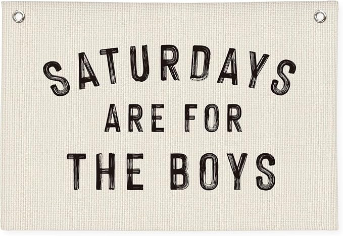 Boy Nursery Playroom Decor, Canvas Banner Wall Hanging Banner Flag Decor for Nursery Classroom Pl... | Amazon (US)