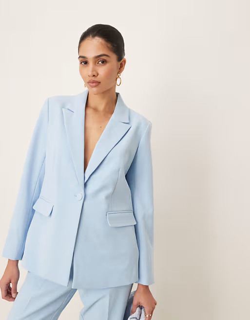 YAS oversized tailored blazer co-ord in sky blue | ASOS | ASOS (Global)