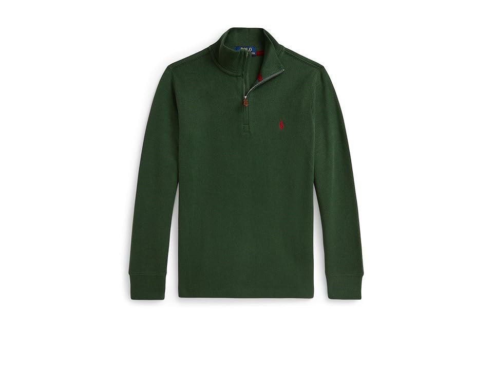 Polo Ralph Lauren Kids Estate-Rib Quarter-Zip Pullover (Big Kid) Boy's Sweater Bottle Green : LG (14-16 Big Kid), Cotton | Zappos