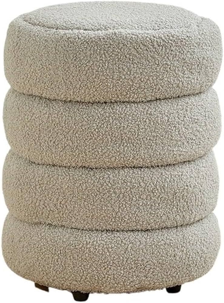 Modern Round Multifunctional Vanity, Upholstered Footrest Stool Ottoman Foot Stool for Living Roo... | Amazon (US)
