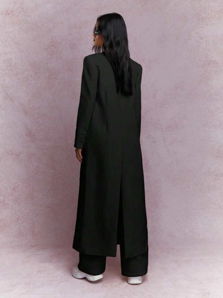 MISSGUIDED Ankle Length Longline Double Breasted Blazer | SHEIN