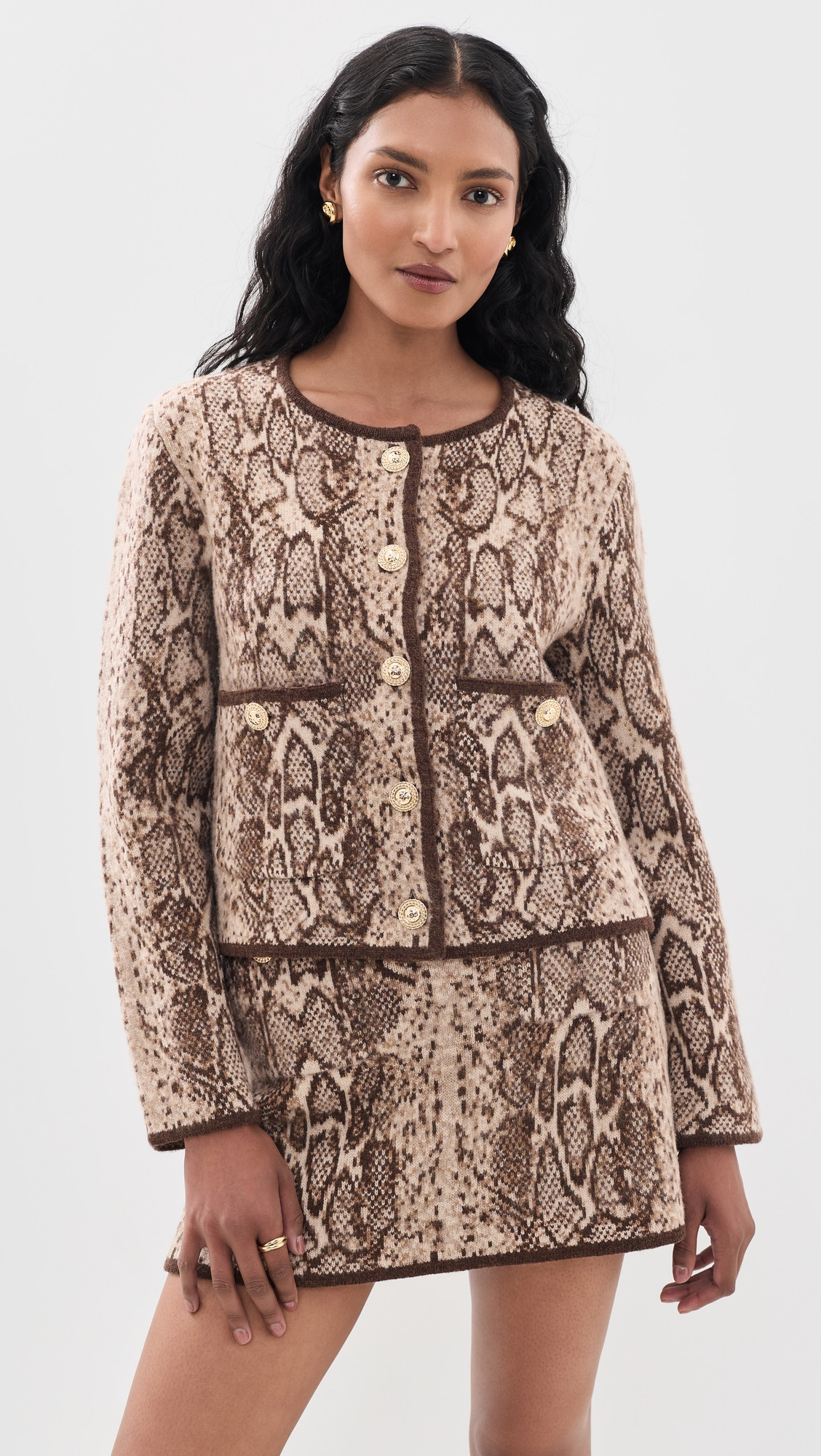 Cara Cara Bristol Wool Cardigan Oatmeal Snake XXL | Shopbop