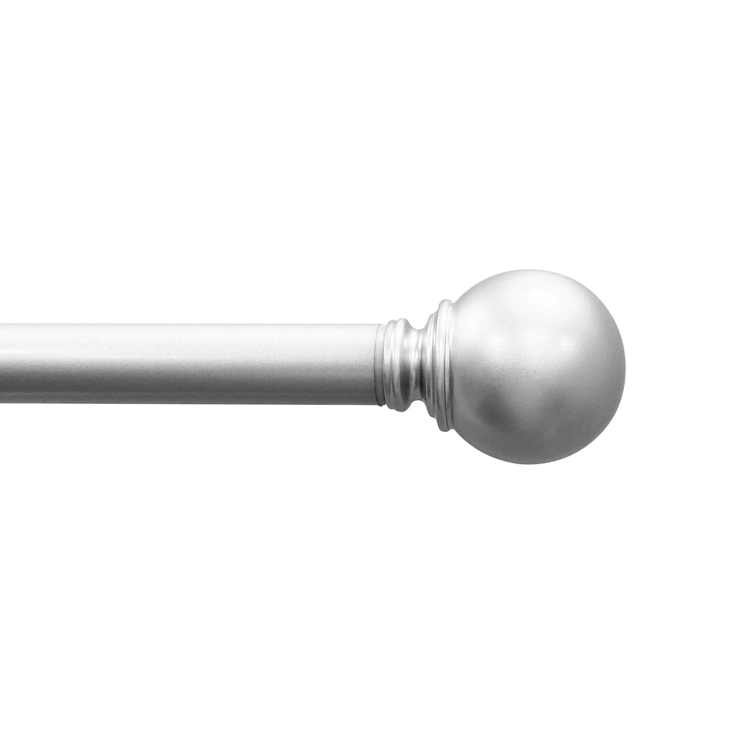 Mainstays 1" Ball Single Curtain Rod, Nickel, 30-84" | Walmart (US)