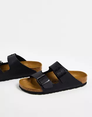 Birkenstock Arizona flat sandals in black | ASOS | ASOS (Global)