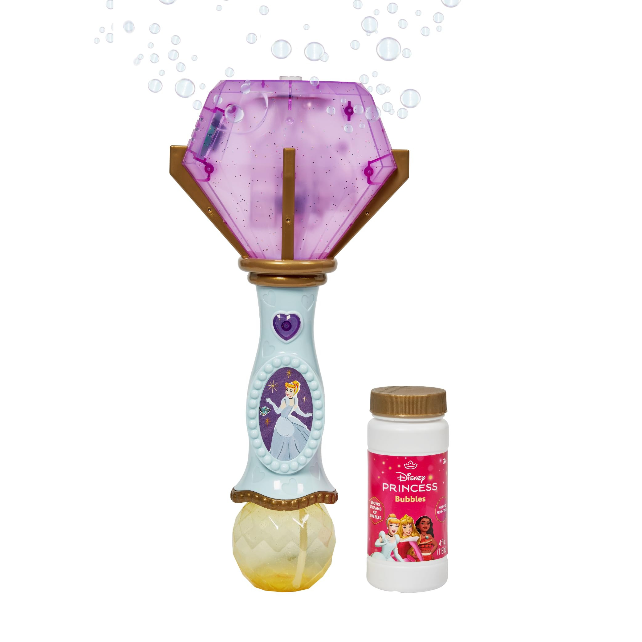 Little Kids Disney Princess Cinderella Light and Sound Musical Bubble Wand, Includes Bubble Solut... | Amazon (US)