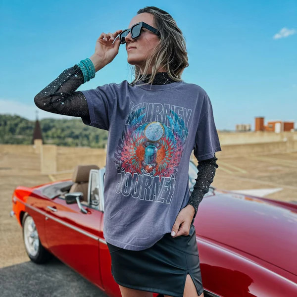 Stacked Journey Tee - Wine | Mountain Moverz