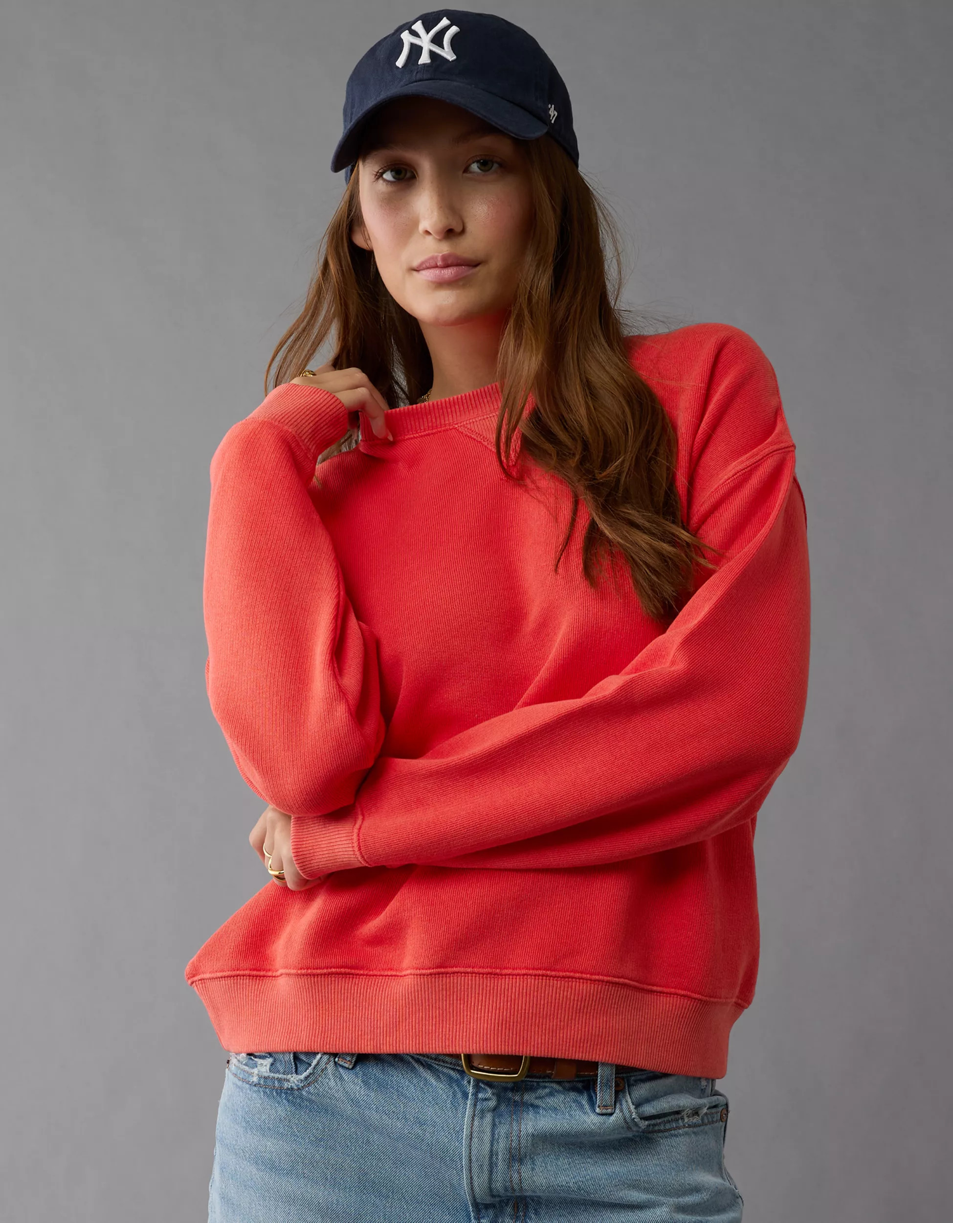 AE Relaxed Crew Neck Sweatshirt | American Eagle Outfitters (US & CA)