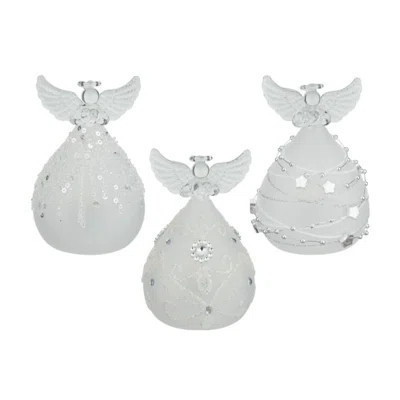 LED Frost Silver Angel Decor SM - Set/3 | Wayfair North America