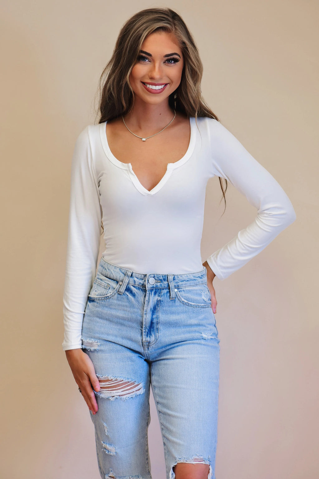 Hit Or Miss Bodysuit: White | Shophopes