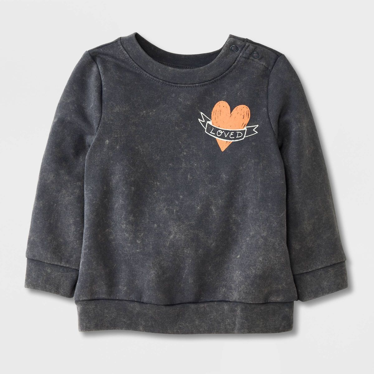 Baby 'Loved' French Terry Sweatshirt - Cat & Jack™ Gray | Target