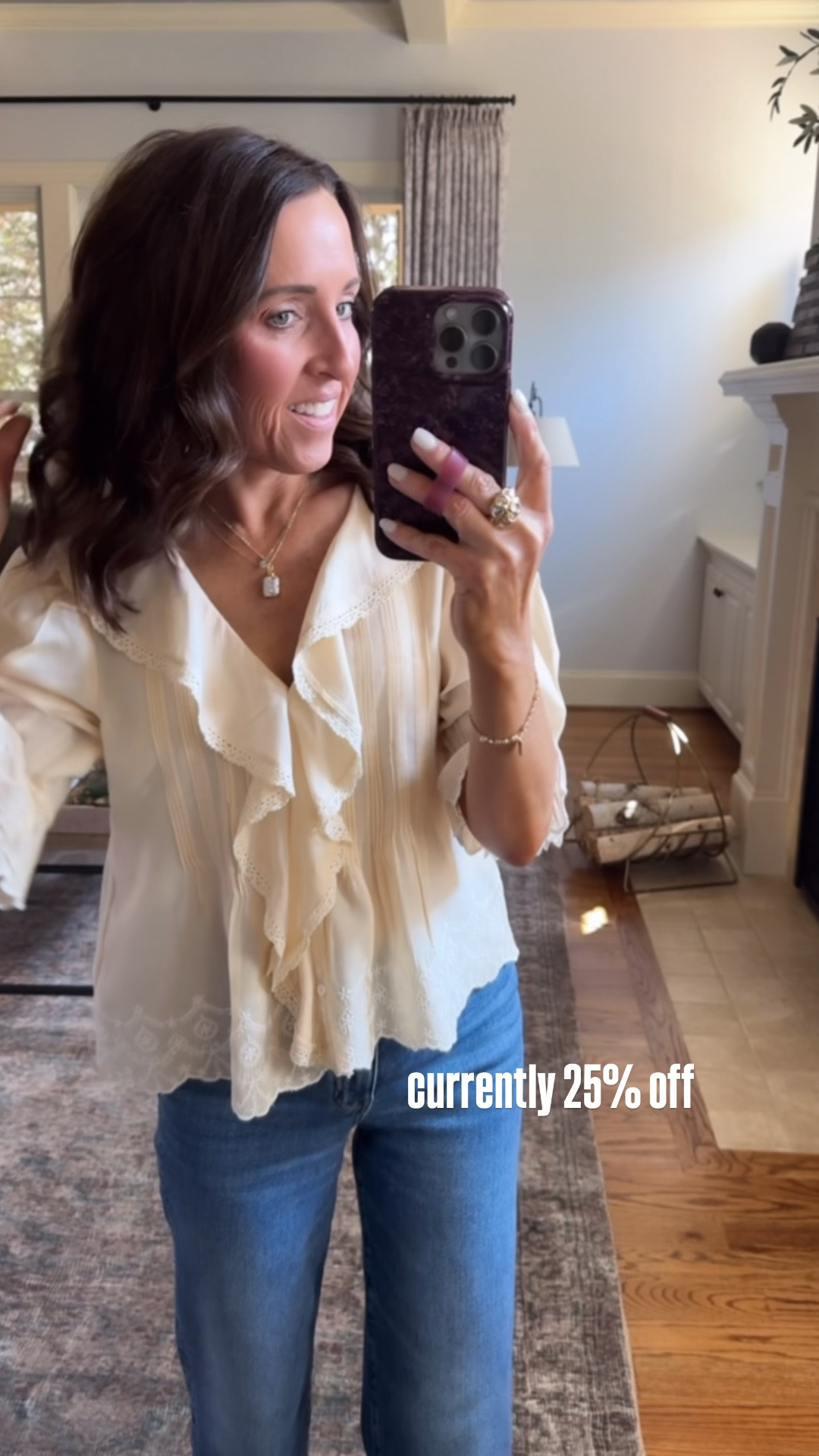 Madewell Insider sale. 25% off. Blaire ruffle top. 
Size XS. Jeans down 1 size. Sandals TTS. 

#LTKootd #LTKSeasonal #LTKSaleAlert