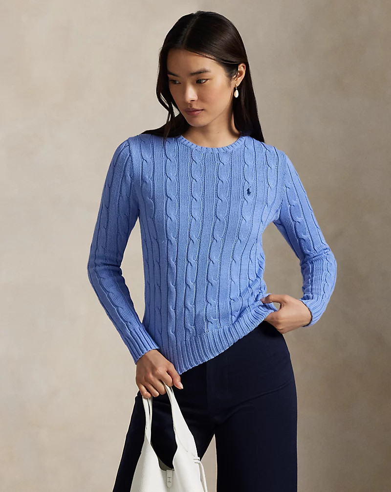 Cable-Knit Cotton Crewneck Jumper for Women | Ralph Lauren® UK | Ralph Lauren (UK)
