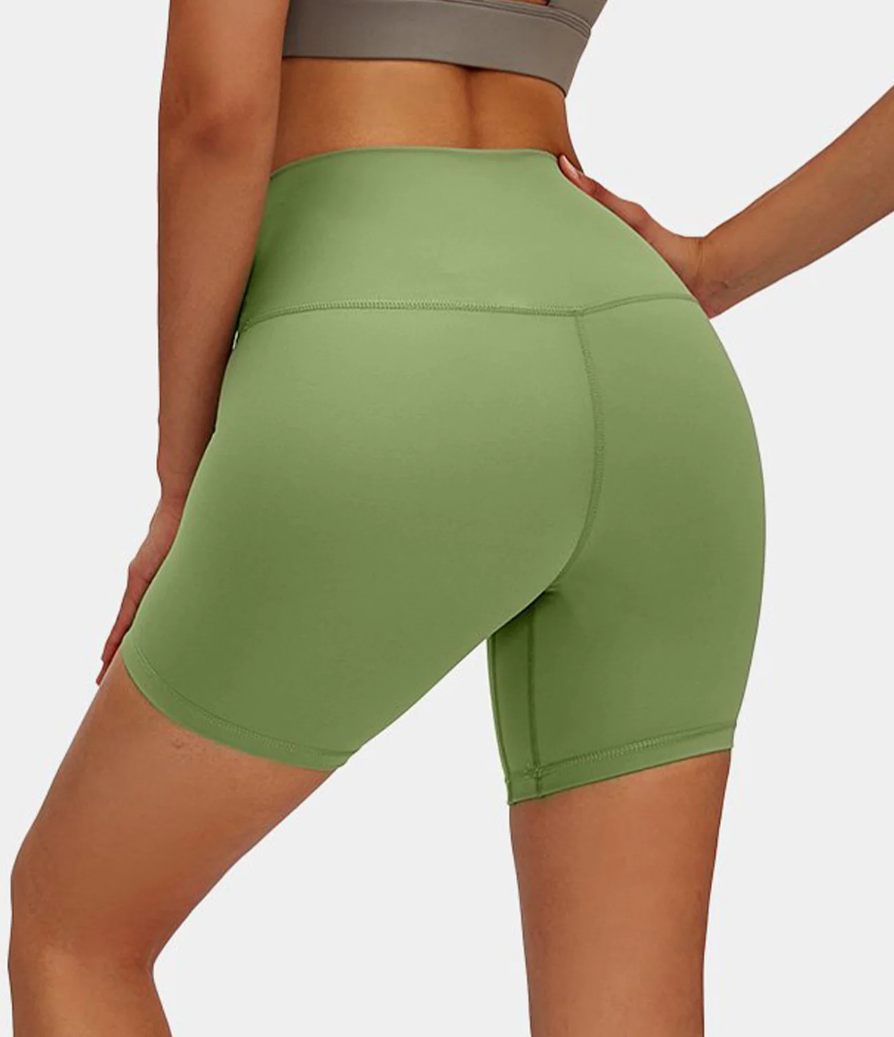 Halara High Waisted Biker Shorts - Hot Wasabi - Green - M biker shorts women black biker shorts wome | HALARA