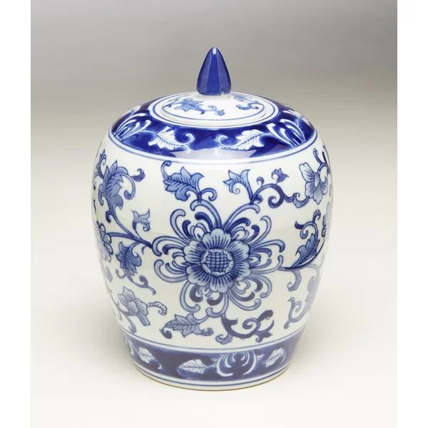 Blue/White 8'' Porcelain Ginger Jar | Wayfair Professional