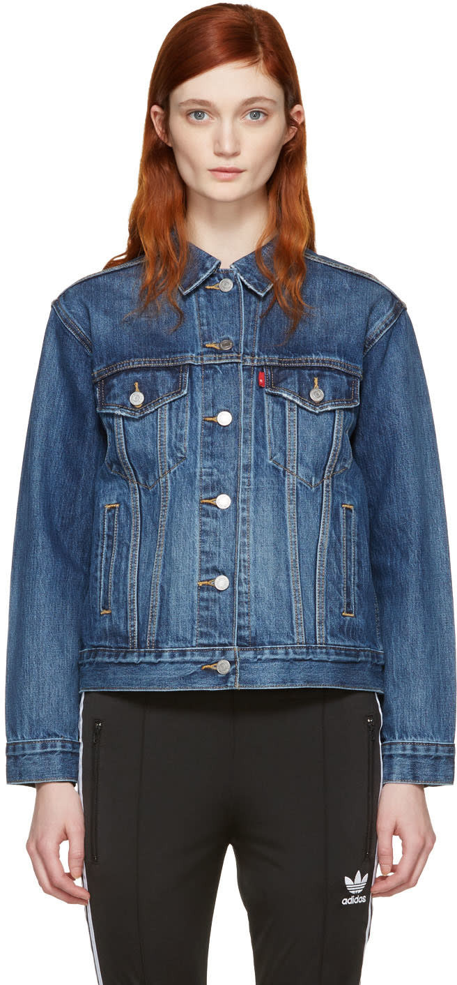 Levis Blue Ex-boyfriend Trucker Jacket | SSENSE