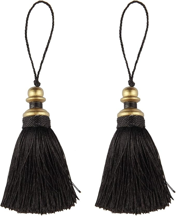 2 Pack Tassel Key Tassel with Loops, Handmade Tassel Craft, DIY Accessories for Home Decoration | Amazon (US)