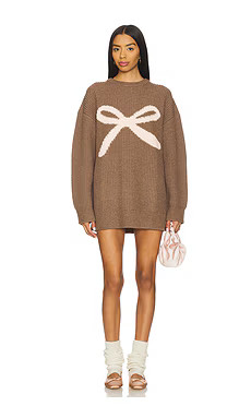 MAJORELLE Junia Sweater Dress in Brown & Pink from Revolve.com | Revolve Clothing (Global)