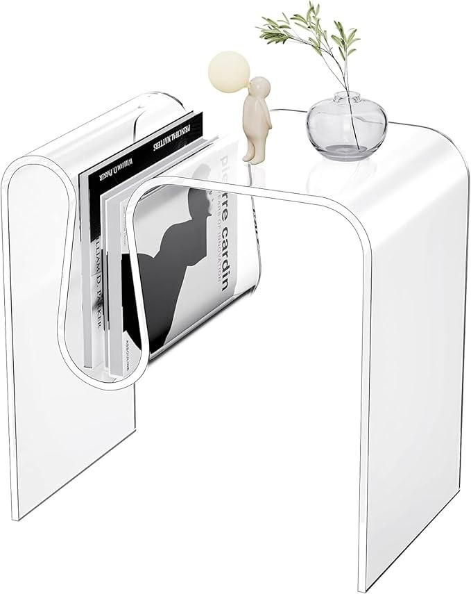 solaround Acrylic Side Table, Small End Table for Living Room,Bedside Table for Bedroom Lucite Ni... | Amazon (US)