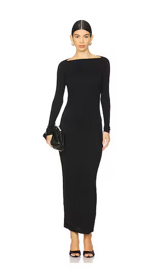 REMAIN Long Sleeve Maxi Dress in Black. - size 32 | Revolve Clothing (Global)
