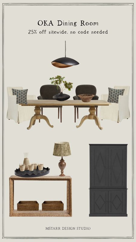 OKA sale - 25% off sitewide no code needed. Shop this curated dining room. 

British design, English design, interiors, interior styling, interior styling, furniture, table lamp, console table, lighting, home decor 

#LTKFind #LTKsalealert #LTKhome