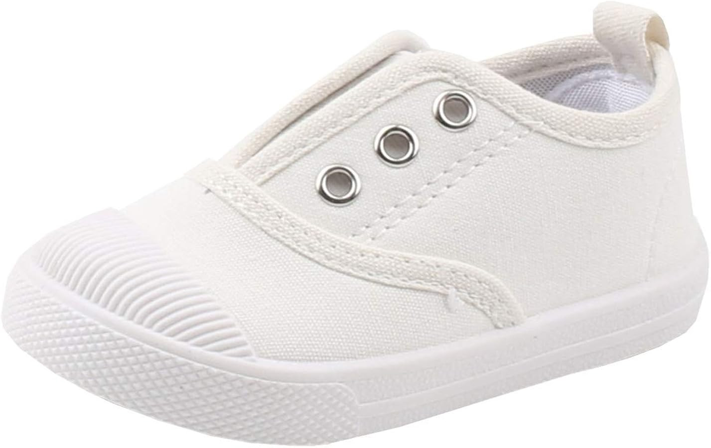 DADAWEN Boy's Girl's Candy Color Canvas Slip-On Lightweight Sneakers Cute Casual Running Shoes | Amazon (US)