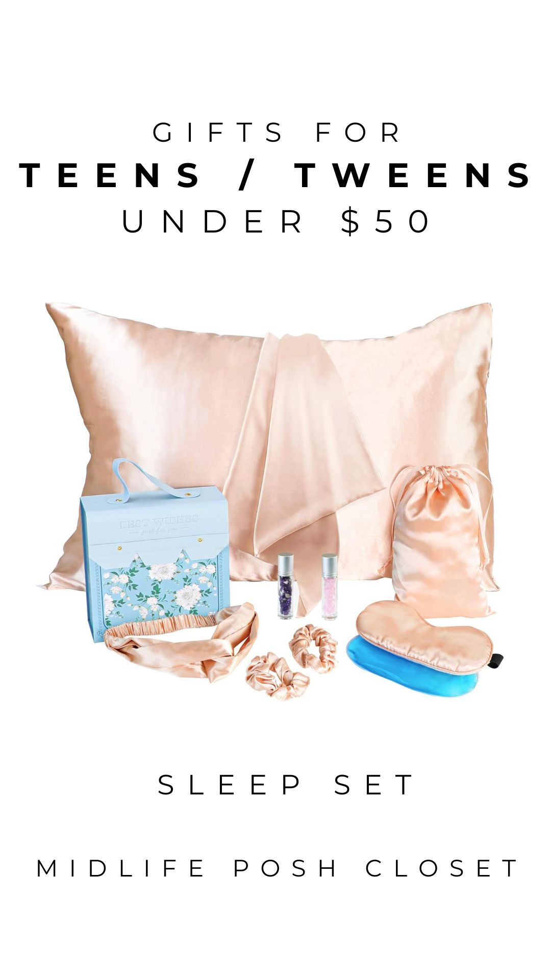 Silk sleep set makes a great gift for teen and tween girls! Silk pillow cases are great for sensitive teen skin as the fabric doesn’t irritate the skin. (All of my son’s pillowcases are silk and I rotate them every other day.) Great gift idea!

#LTKGiftGuide #LTKFamily #LTKHoliday