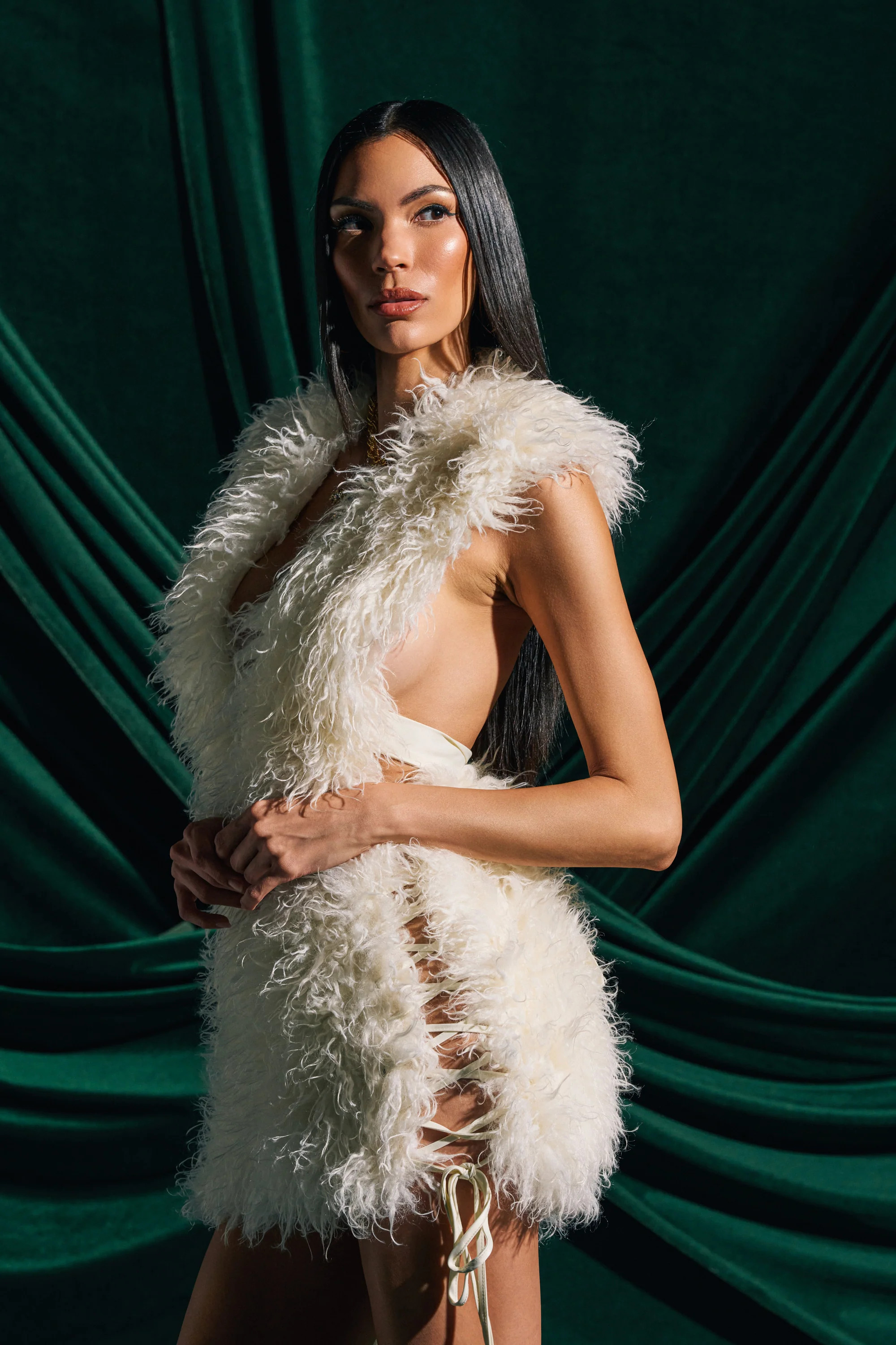 CALL ME CRAZY FUR MINI DRESS | AKIRA