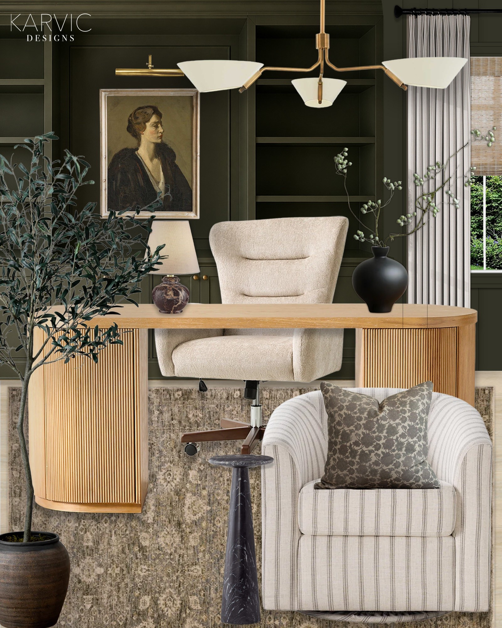 Moody Transitional Home Office Design!

#LTKHome
