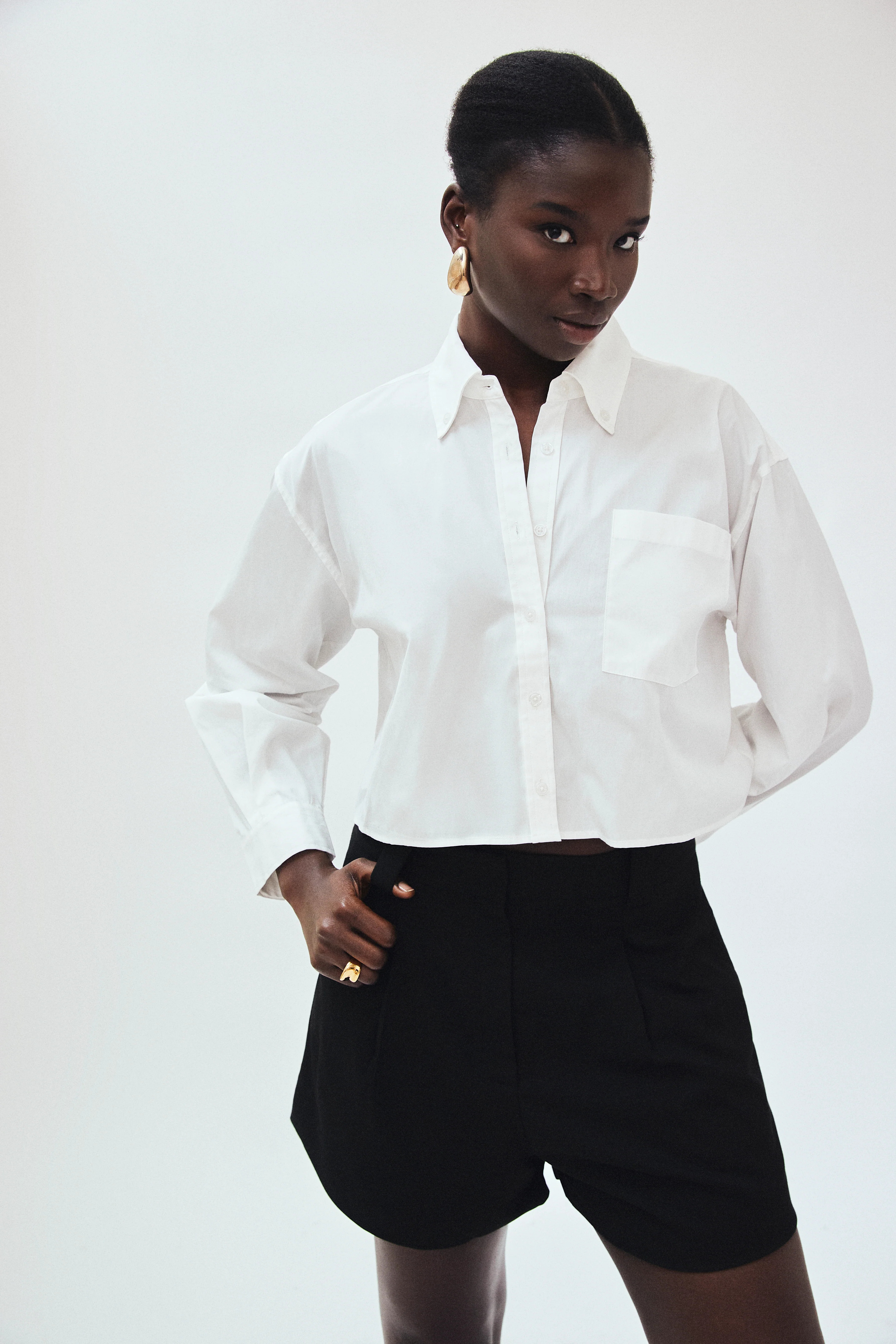 Boxy White Button-Down Shirt | MAYSON the label